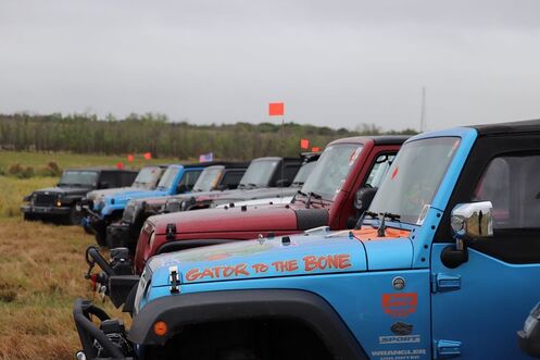 Line up of Jeeps at Jeepin with Judd